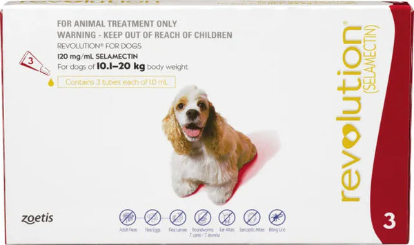 Revolution Flea Treatment for Dogs 10-20kg - 3 Pack