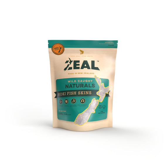 Zeal Wild-Caught Hoki Skins 125g - Natural Dog & Cat Treats from New Zealand