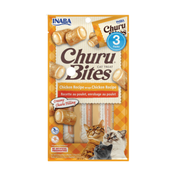 Inaba Churu Bites Chicken Recipe Cat Treats 3 × 10g