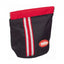 Black and red pouch with a visible brand logo on a white background