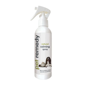 Pet Remedy natural calming spray bottle on a white background