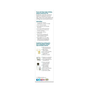 Product label with text and icons on a white background