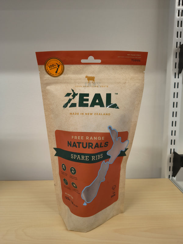 Zeal Free-Range Spare Ribs 125g - Natural Dog Chew from New Zealand