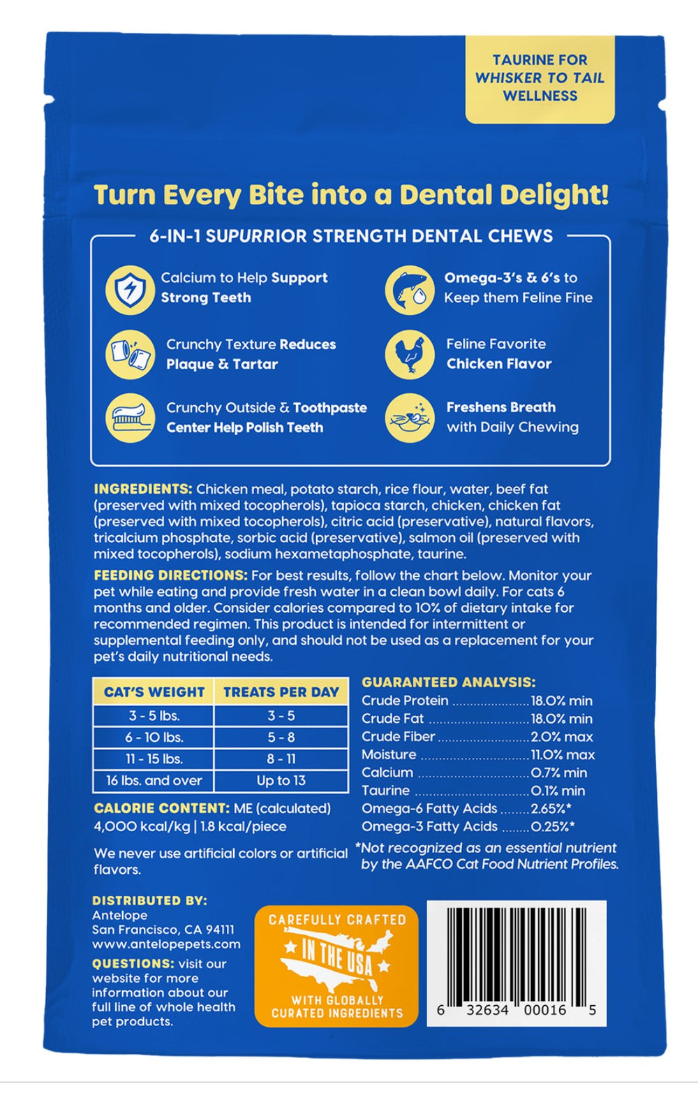 Ark Naturals Kiss Me-Ow Strengthening Cat Dental Treats - Chicken 85g Bag