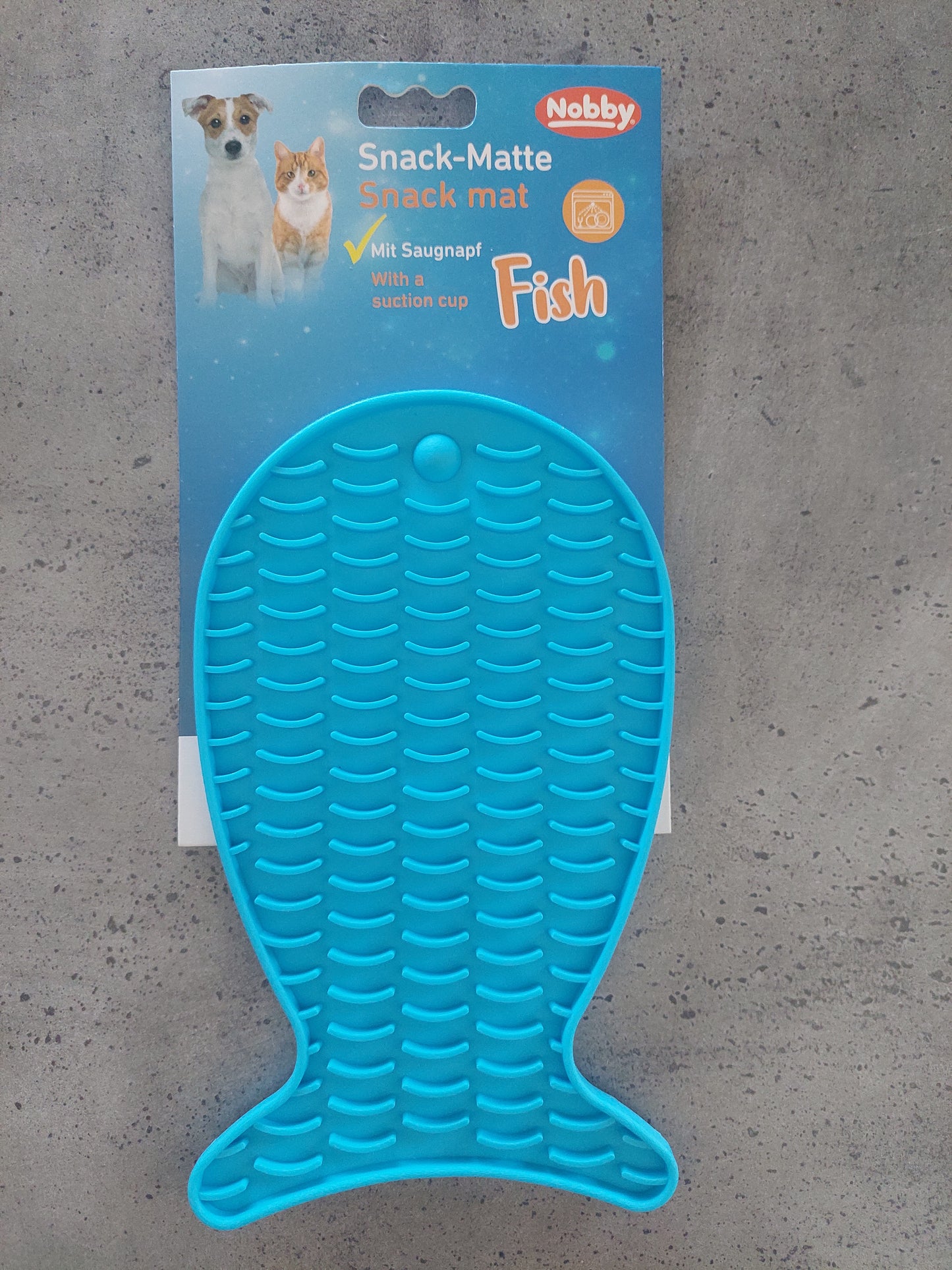 Silicone Slow Feeder Dog Bowl Fish Shape - Non-Slip with Suction Cup | Nobby