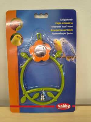 Bird Flower-Swing with Bell Toy 17cm - Interactive Cage Swing