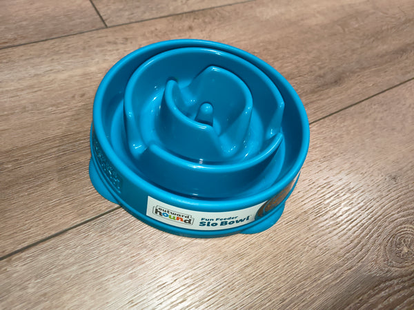 Outward Hound Fun Feeder Mini Slow Feeder Dog Bowl - Teal