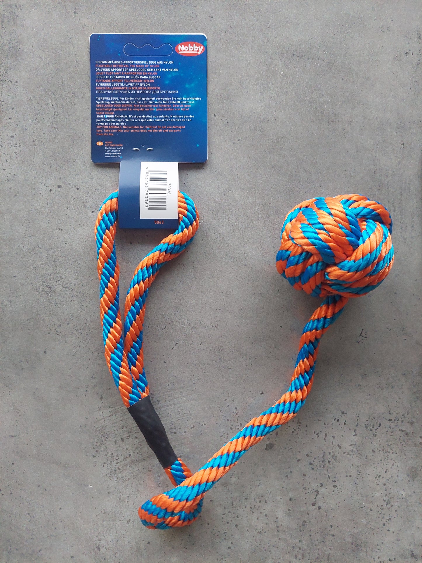 Dog Water Ball Toy Floating - Nylon Rope Ball with Handle for Swimming & Fetch