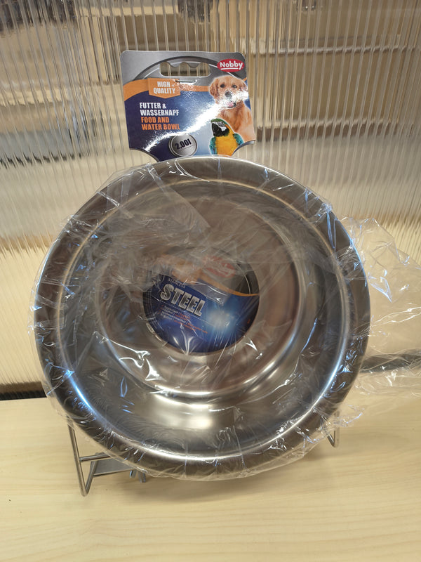 Nobby Stainless Steel Bowl with Holder 2L