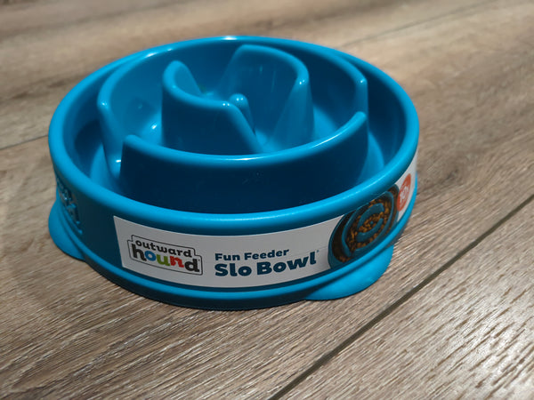 Outward Hound Fun Feeder Mini Slow Feeder Dog Bowl - Teal