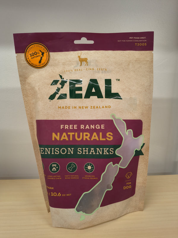 Zeal Free-Range Venison Shanks - Natural Dog Chew from New Zealand