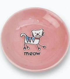 Petrageous Silly Kitty Saucer Cat Bowl - Pink | 13cm