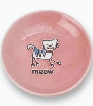 Petrageous Silly Kitty Saucer Cat Bowl - Pink | 13cm
