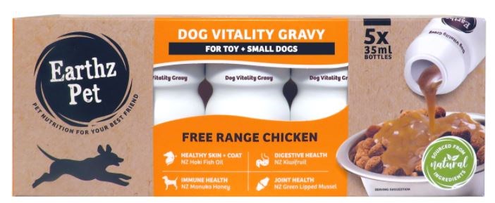 Earthz Pet Vitality Gravy for Small Dogs - Chicken Flavour 5 Pack